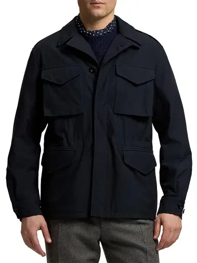 Ralph Lauren Purple Label Men's Silk Performance Shirt Jacket - Classic Chairman Navy - Size XXL | Thumbnail 3