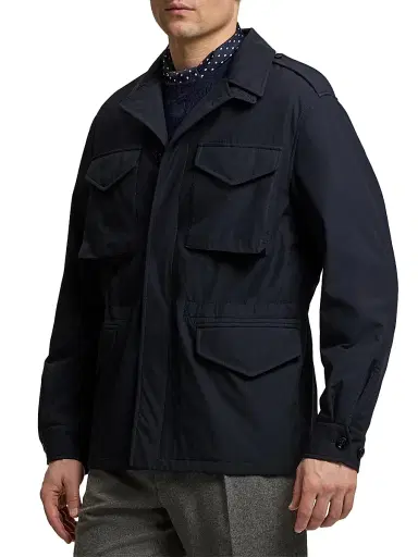Ralph Lauren Purple Label Men's Silk Performance Shirt Jacket - Classic Chairman Navy - Size XXL | Thumbnail 4