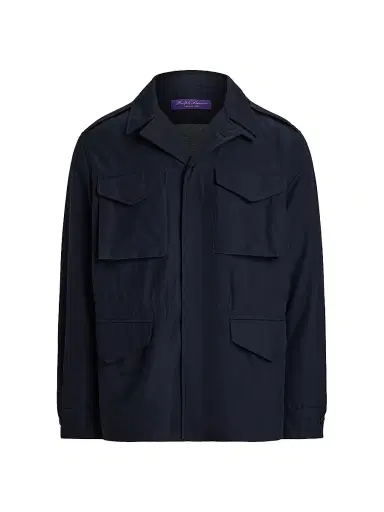 Ralph Lauren Purple Label Men's Silk Performance Shirt Jacket - Classic Chairman Navy - Size XXL | Thumbnail 1