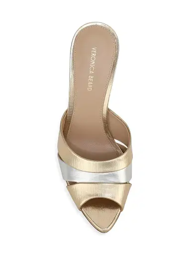 Veronica Beard Women's Cassiel 75MM Metallic Leather Sandals | Thumbnail 4 Veronica Beard Women's Cassiel 75MM Metallic Leather Sandals | Thumbnail 4