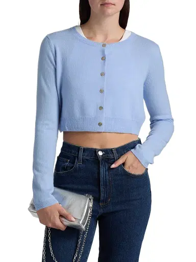 Reformation Women's Janie Cashmere Cardigan - Ice Water - Size Large | Thumbnail 3 Reformation Women's Janie Cashmere Cardigan - Ice Water - Size Large | Thumbnail 3