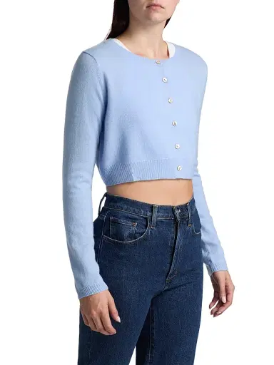 Reformation Women's Janie Cashmere Cardigan - Ice Water - Size Large | Thumbnail 4 Reformation Women's Janie Cashmere Cardigan - Ice Water - Size Large | Thumbnail 4