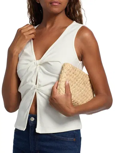 Reformation Women's Tefi Sleeveless Stretch-Cotton Top - Fior Di Latte | Thumbnail 6 Reformation Women's Tefi Sleeveless Stretch-Cotton Top - Fior Di Latte | Thumbnail 6