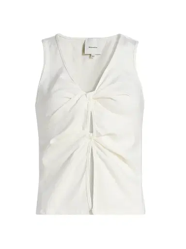 Reformation Women's Tefi Sleeveless Stretch-Cotton Top - Fior Di Latte | Thumbnail 1 Reformation Women's Tefi Sleeveless Stretch-Cotton Top - Fior Di Latte | Thumbnail 1