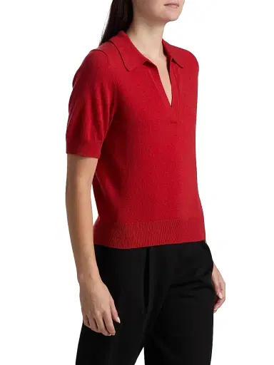 Reformation Women's Louise Cashmere Polo Sweater - Sundried Tomato - Size Small | Thumbnail 4 Reformation Women's Louise Cashmere Polo Sweater - Sundried Tomato - Size Small | Thumbnail 4