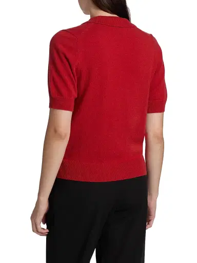 Reformation Women's Louise Cashmere Polo Sweater - Sundried Tomato - Size Small | Thumbnail 5 Reformation Women's Louise Cashmere Polo Sweater - Sundried Tomato - Size Small | Thumbnail 5