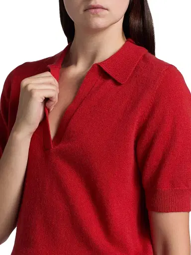 Reformation Women's Louise Cashmere Polo Sweater - Sundried Tomato - Size Small | Thumbnail 6 Reformation Women's Louise Cashmere Polo Sweater - Sundried Tomato - Size Small | Thumbnail 6