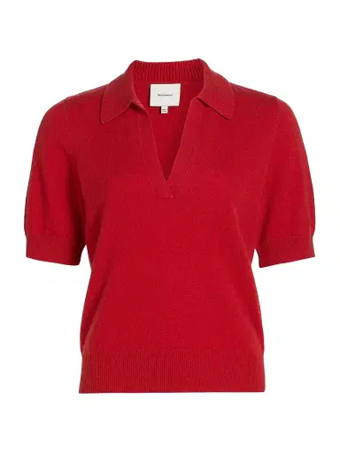 Reformation Women's Louise Cashmere Polo Sweater - Sundried Tomato - Size Small | Thumbnail 1 Reformation Women's Louise Cashmere Polo Sweater - Sundried Tomato - Size Small | Thumbnail 1