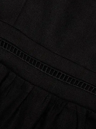 Reformation Women's Everett Linen Sleeveless Minidress - Black - Size 12 | Thumbnail 7