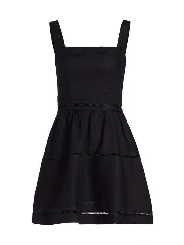 Reformation Women's Everett Linen Sleeveless Minidress - Black