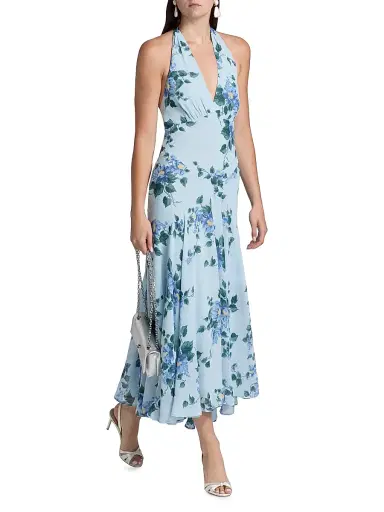 Reformation Women's Briony Floral Halterneck Maxi Dress - Fresh Air | Thumbnail 2