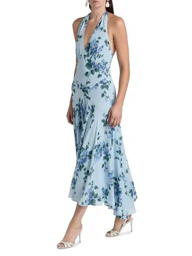 Reformation Women's Briony Floral Halterneck Maxi Dress - Fresh Air | Thumbnail 4