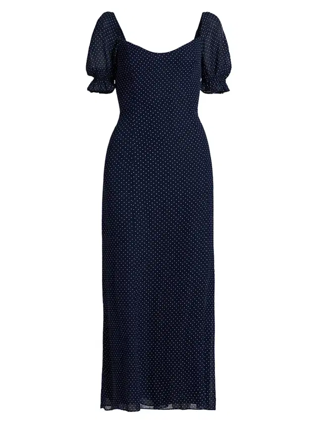 Reformation Women's Gloria Polka Dot Midi-Dress - Button