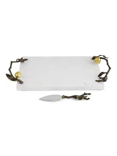 Michael Aram Pomegranate Small Marble Cheese Board & Knife Set | Thumbnail 2 Michael Aram Pomegranate Small Marble Cheese Board & Knife Set | Thumbnail 2