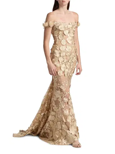 Bronx and Banco Women's Jasmine Off-The-Shoulder Corset Gown - Gold | Thumbnail 4 Bronx and Banco Women's Jasmine Off-The-Shoulder Corset Gown - Gold | Thumbnail 4