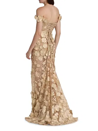 Bronx and Banco Women's Jasmine Off-The-Shoulder Corset Gown - Gold | Thumbnail 5 Bronx and Banco Women's Jasmine Off-The-Shoulder Corset Gown - Gold | Thumbnail 5