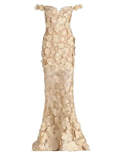 Bronx and Banco Women's Jasmine Off-The-Shoulder Corset Gown - Gold | Thumbnail 1 Bronx and Banco Women's Jasmine Off-The-Shoulder Corset Gown - Gold | Thumbnail 1