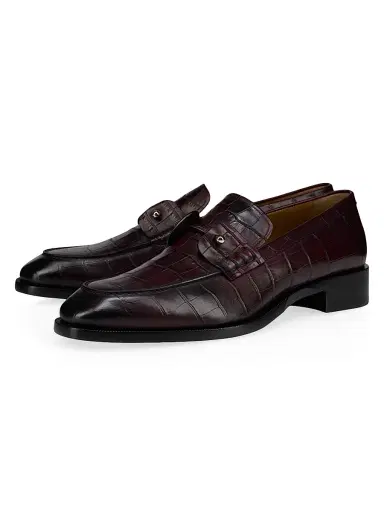 Christian Louboutin Men's Chambelimoc Patinated Leather Loafers - Amara - Size 15 | Thumbnail 2 Christian Louboutin Men's Chambelimoc Patinated Leather Loafers - Amara - Size 15 | Thumbnail 2