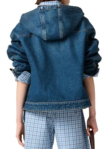 Miu Miu Women's Denim Hoodie Jacket - Blue - Size 6 | Thumbnail 3 Miu Miu Women's Denim Hoodie Jacket - Blue - Size 6 | Thumbnail 3