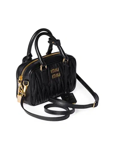 Miu Miu Women's Arcadie Matelassé Nappa Leather Bag - Black | Thumbnail 2 Miu Miu Women's Arcadie Matelassé Nappa Leather Bag - Black | Thumbnail 2