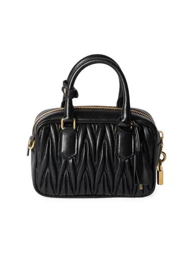Miu Miu Women's Arcadie Matelassé Nappa Leather Bag - Black | Thumbnail 3 Miu Miu Women's Arcadie Matelassé Nappa Leather Bag - Black | Thumbnail 3