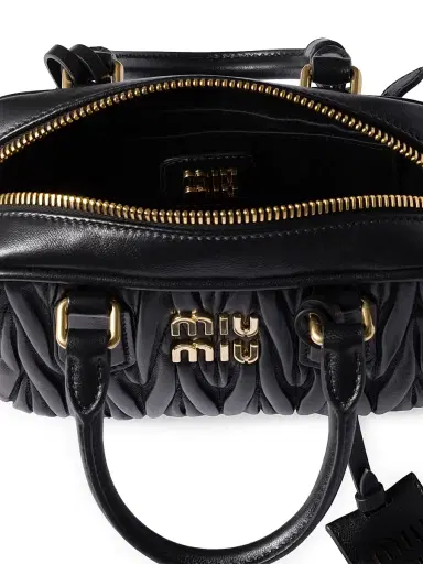 Miu Miu Women's Arcadie Matelassé Nappa Leather Bag - Black | Thumbnail 5 Miu Miu Women's Arcadie Matelassé Nappa Leather Bag - Black | Thumbnail 5
