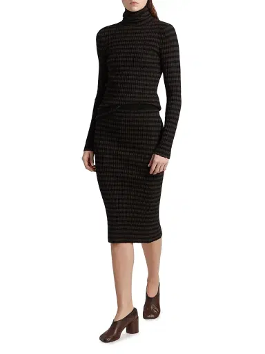 MM6 MAISON MARGIELA Women's Striped Pencil Midi-Skirt | Thumbnail 2 MM6 MAISON MARGIELA Women's Striped Pencil Midi-Skirt | Thumbnail 2
