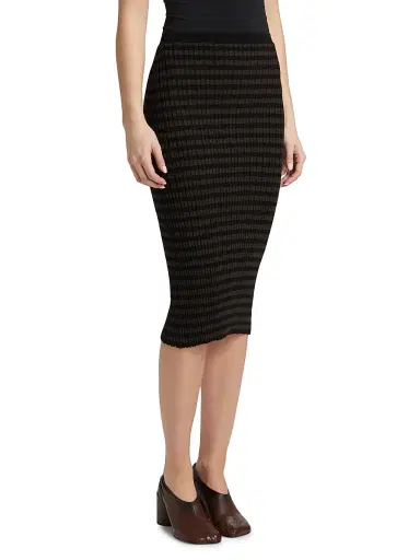 MM6 MAISON MARGIELA Women's Striped Pencil Midi-Skirt | Thumbnail 4 MM6 MAISON MARGIELA Women's Striped Pencil Midi-Skirt | Thumbnail 4