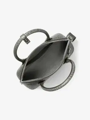 Michael Kors Collection Kaitlin Medium Crocodile Embossed Leather Dome Satchel | Thumbnail 2 Michael Kors Collection Kaitlin Medium Crocodile Embossed Leather Dome Satchel | Thumbnail 2