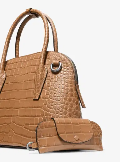 Michael Kors Collection Kaitlin Medium Crocodile Embossed Leather Dome Satchel | Thumbnail 19 Michael Kors Collection Kaitlin Medium Crocodile Embossed Leather Dome Satchel | Thumbnail 19