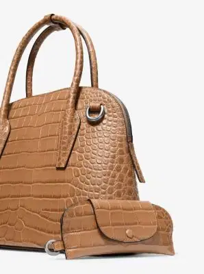 Michael Kors Collection Kaitlin Medium Crocodile Embossed Leather Dome Satchel | Thumbnail 8 Michael Kors Collection Kaitlin Medium Crocodile Embossed Leather Dome Satchel | Thumbnail 8