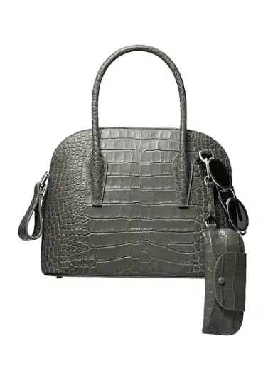 Michael Kors Collection Kaitlin Medium Crocodile Embossed Leather Dome Satchel | Thumbnail 1 Michael Kors Collection Kaitlin Medium Crocodile Embossed Leather Dome Satchel | Thumbnail 1