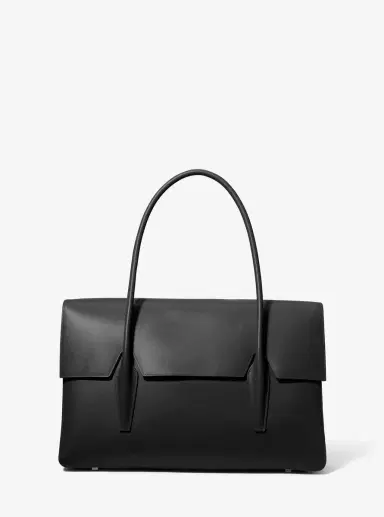 Michael Kors Collection Natasha Large Leather Satchel in Black - One Size by Michael Kors Collection | Thumbnail 14 Michael Kors Collection Natasha Large Leather Satchel in Black - One Size by Michael Kors Collection | Thumbnail 14