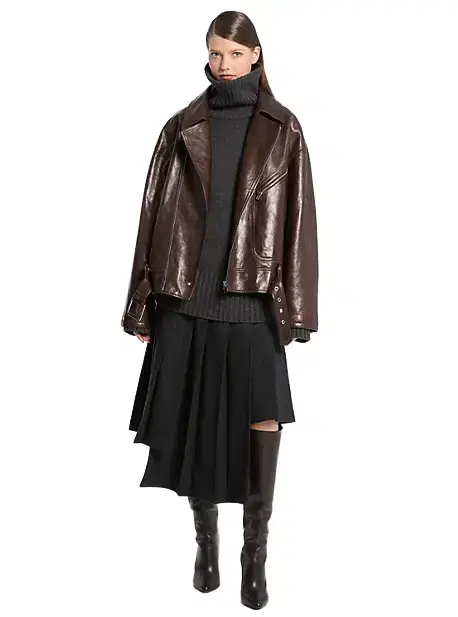 Washed Leather Moto Jacket