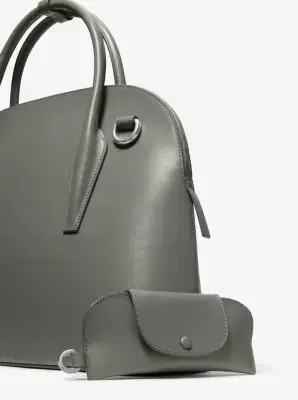 Michael Kors Collection Kaitlin Large Leather Dome Satchel | Thumbnail 4 Michael Kors Collection Kaitlin Large Leather Dome Satchel | Thumbnail 4