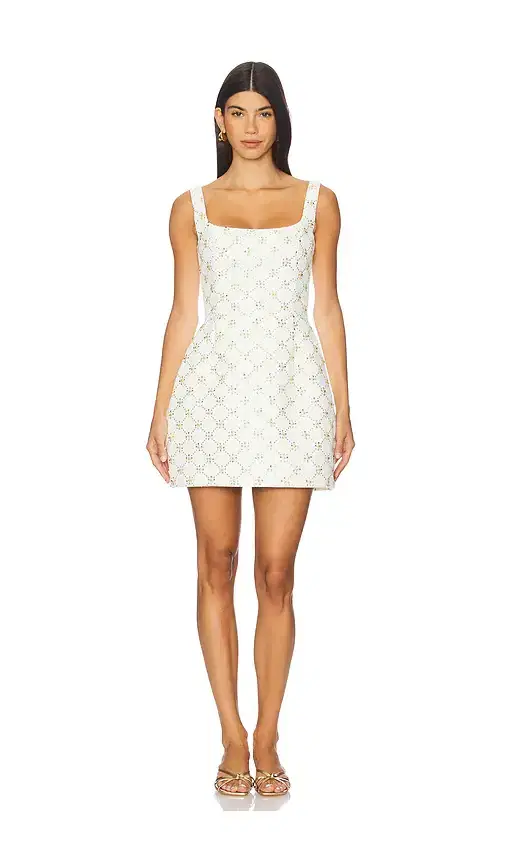 Nadine Merabi Square Neck Tulip Mini Dress