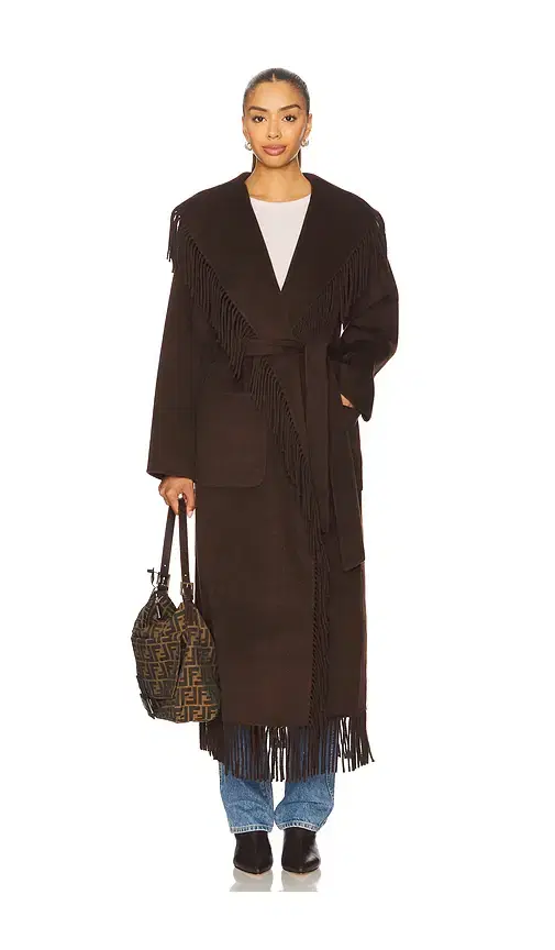 Simkhai Carrie Fringe Robe Coat