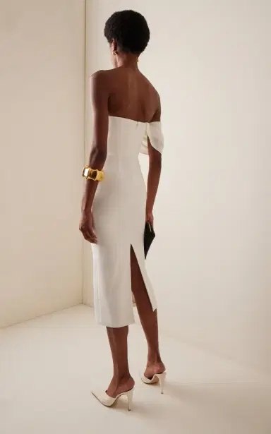 Alex Perry Draped Crepe Corset Midi Dress | Thumbnail 4 Alex Perry Draped Crepe Corset Midi Dress | Thumbnail 4