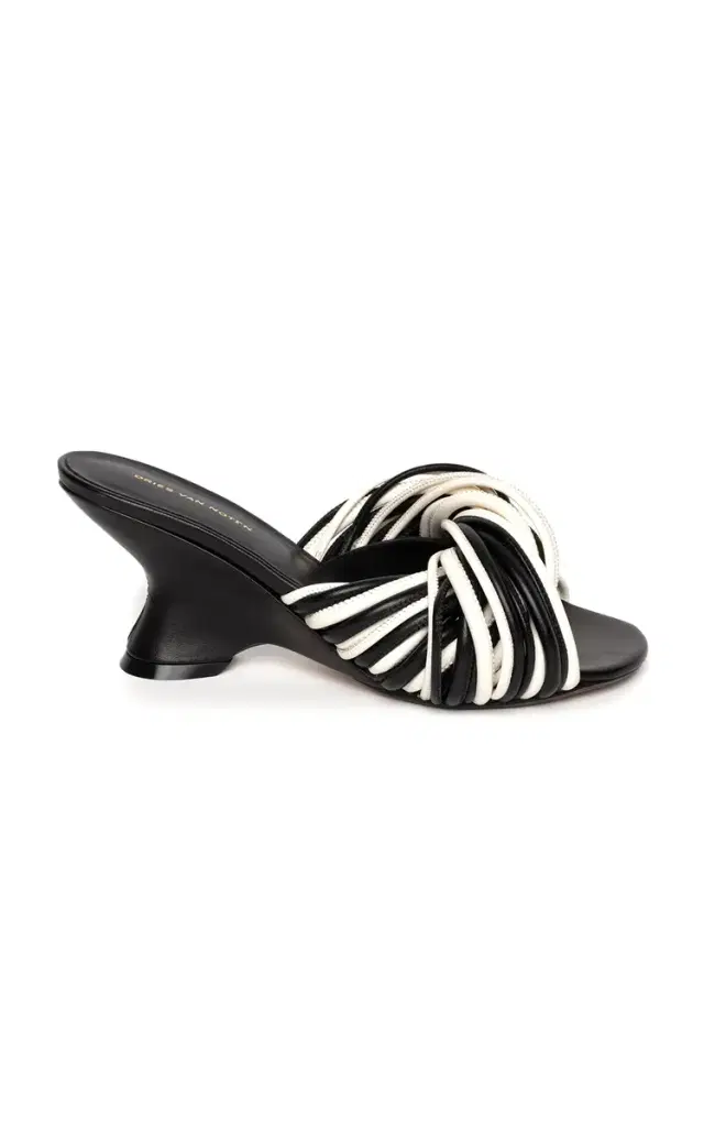 Twisted Tubular Leather Mules