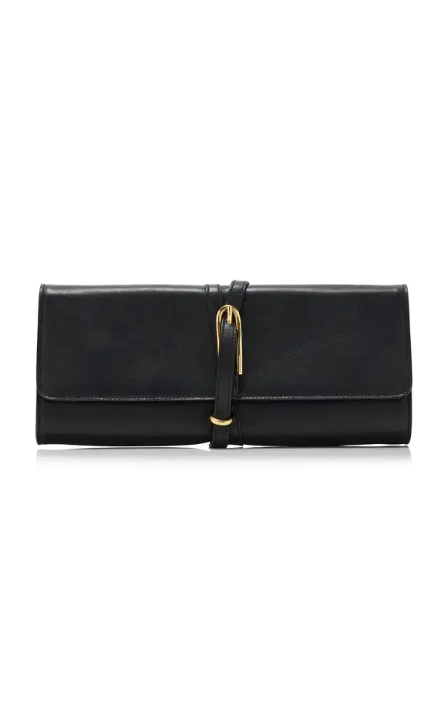 Belted Leather Clutch