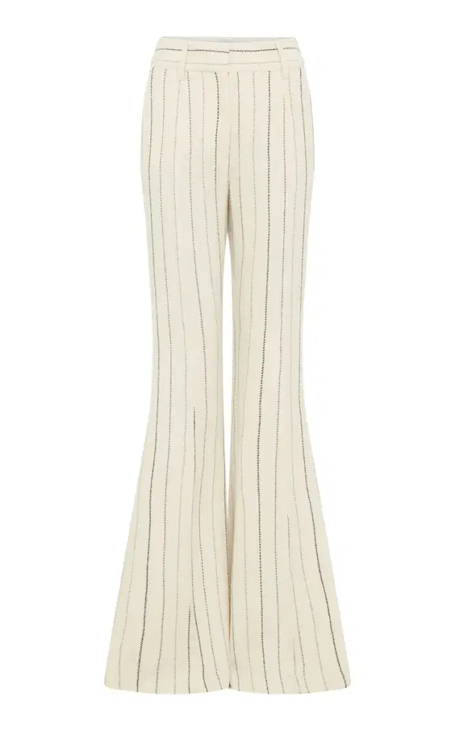 Gabriela Hearst Rhein Striped Wool-Cashmere Flared Pants