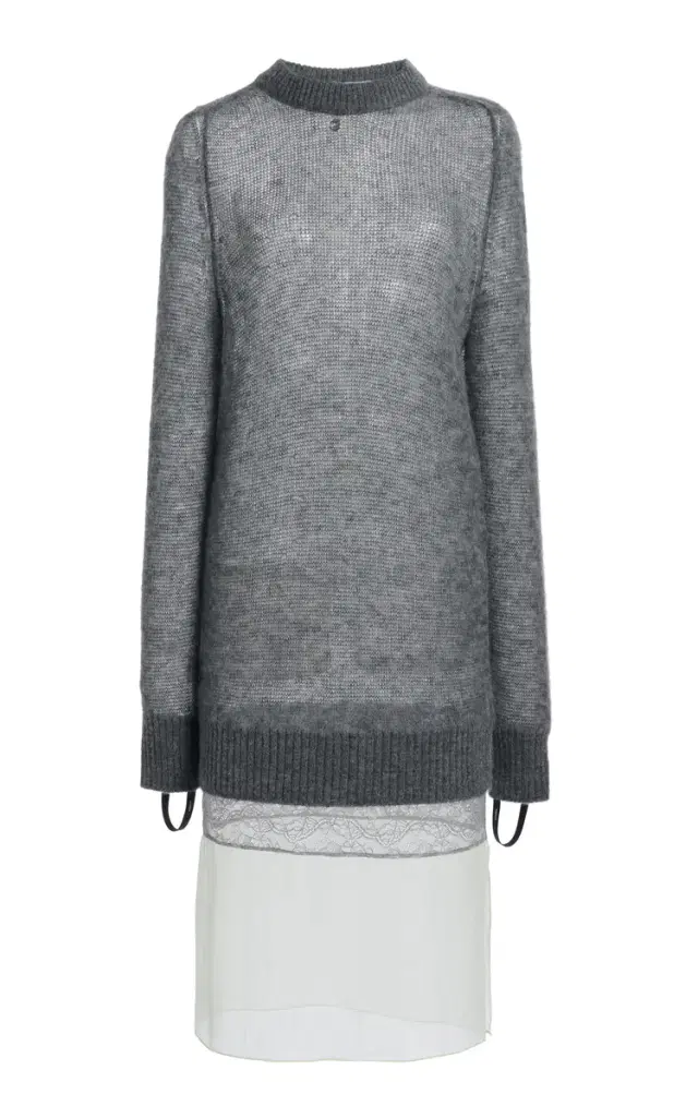Coperni Layered Wool-Blend Midi Dress