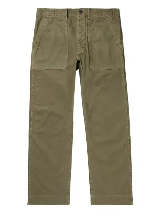 Cotton-Herringbone Trousers - Men
