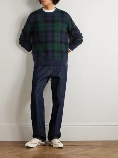 Polo Ralph Lauren Logo-Embroidered Checked Wool Sweater - Men | Thumbnail 2 Polo Ralph Lauren Logo-Embroidered Checked Wool Sweater - Men | Thumbnail 2