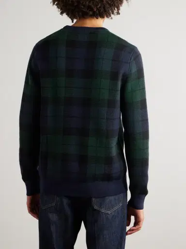 Polo Ralph Lauren Logo-Embroidered Checked Wool Sweater - Men | Thumbnail 4 Polo Ralph Lauren Logo-Embroidered Checked Wool Sweater - Men | Thumbnail 4