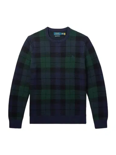 Polo Ralph Lauren Logo-Embroidered Checked Wool Sweater - Men | Thumbnail 1 Polo Ralph Lauren Logo-Embroidered Checked Wool Sweater - Men | Thumbnail 1