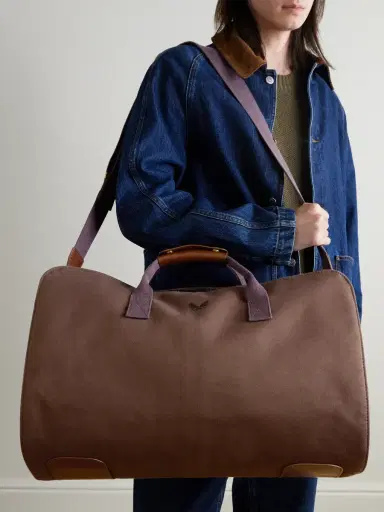 Bennett Winch Logo-Embroidered Leather-Trimmed Cotton-Twill Suit Carrier and Holdall - Men | Thumbnail 2