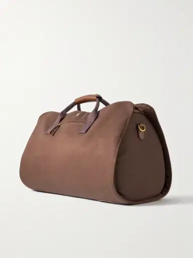 Bennett Winch Logo-Embroidered Leather-Trimmed Cotton-Twill Suit Carrier and Holdall - Men | Thumbnail 3