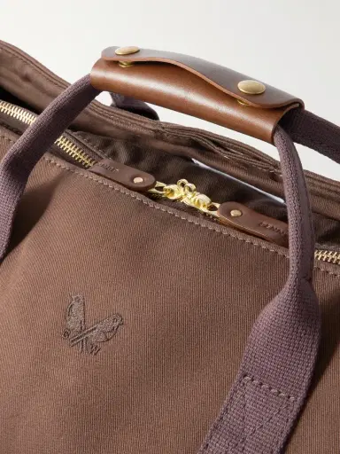 Bennett Winch Logo-Embroidered Leather-Trimmed Cotton-Twill Suit Carrier and Holdall - Men | Thumbnail 4
