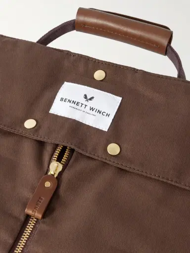 Bennett Winch Logo-Embroidered Leather-Trimmed Cotton-Twill Suit Carrier and Holdall - Men | Thumbnail 6
